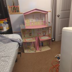 Sturdy Dollhouse For Barbie Or Any Dolls Her Size