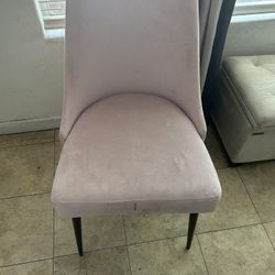 Light Pink Suede Chair