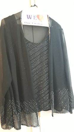 Sheer Beaded Detail Tank &Cardigan