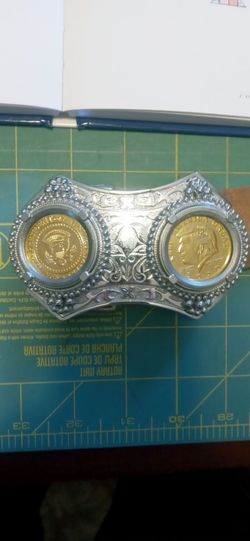 Vintage re purposed. 2 coin belt and Buckle
