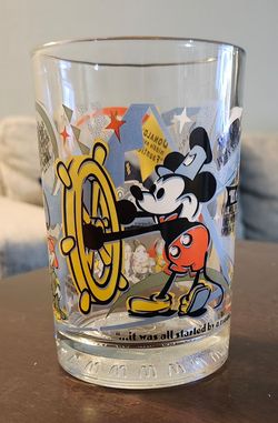 McDonald's Walt Disney World Character Facts Glass Tumbler 100 Years