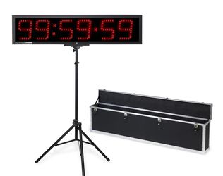 Electro-Numerics RaceClock 507-6XL LED Race Timer w/ Tripod, Case & Manual — Needs New Batteries