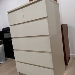 IKEA White Dresser 6 Big Deep Drawers Cajonera