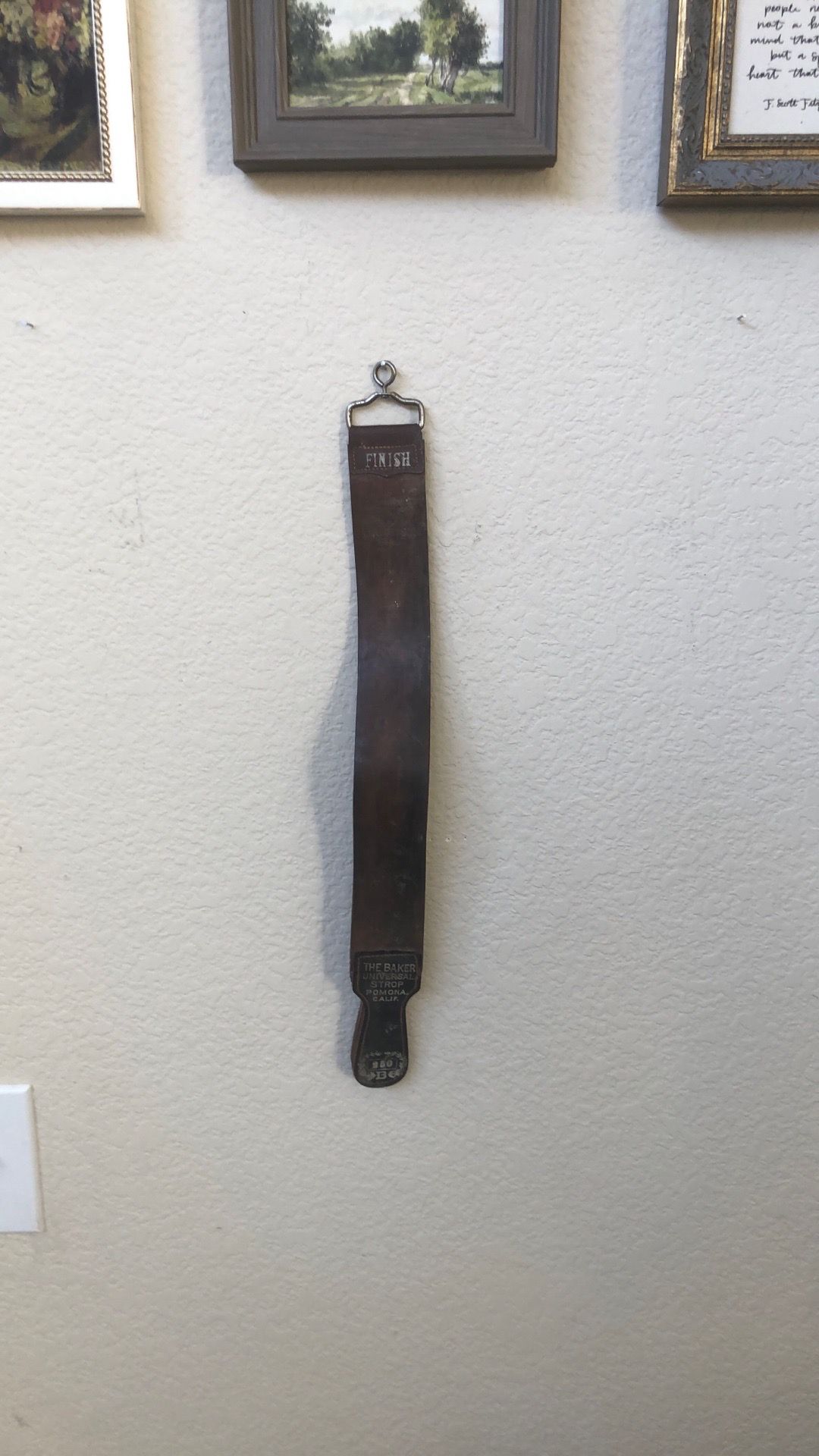 Vintage leather barbers strop