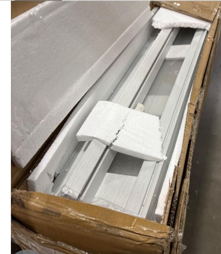 DIYHD 30X80in White PVC Accordion Door With Frosted Acrylic Glass, Interior Folding Closet Door, Installation Hardware Included