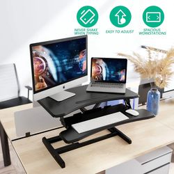 New 30" Standing Desk Converter Stand up Desk Riser - Sit Stand Desk Adjustable Workstation