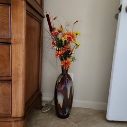Ceramic Vase With Floral Insert