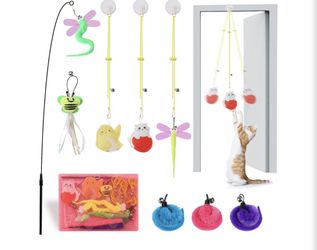 Hanging Cat Toys for Indoor Cats 8 Assorted Teaser Refills,