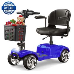 4 Wheel Mobility Scooter for Seniors, Foldable 20 Miles Long Range Electric Scooter with LED Lights and Basket, 12Ah Electric Powered Wheelchair Devic