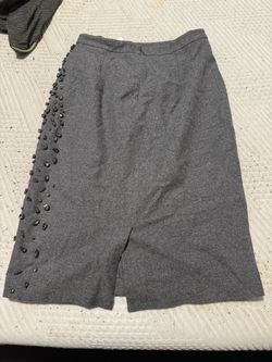 Borbonese Dark Grey Wool Pencil Skirt – Brand New with Tags!