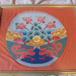 Chinese Needlepoint 2 Dragons