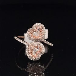 10KT Rose Gold Diamond Heart Ring 2.60g .62 CTW Size 7 162083/3