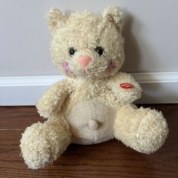 9.5” Plush Yellow sparkly Cat That Meows When You Push Down On It’s Paw
