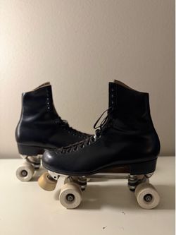 Vtg Riedell Red Wing Roller Skates 220 Sure Grip Men’s Size 8 Black Leather