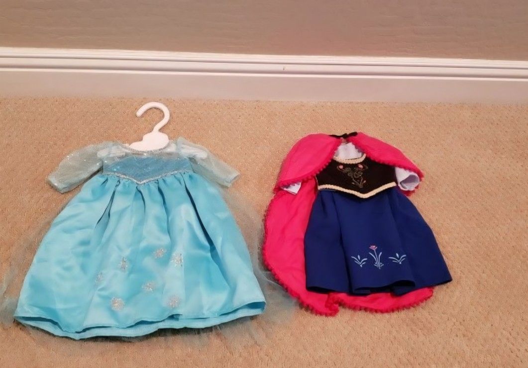 American Girl Doll Custom Ana And Elsa Dresses