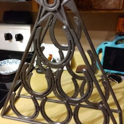 Custom Cowboy Horseshoe Wine Rack