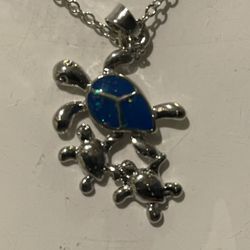 New Turtle Necklace In n White Or Blue