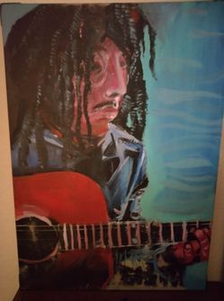 THE DEBATE - JIMI HENDRIX OR... BOB MARLEY?? RARE VINTAGE ORIGINAL ART!