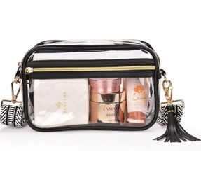 Clear Crossbody Bag with Gold Zipper