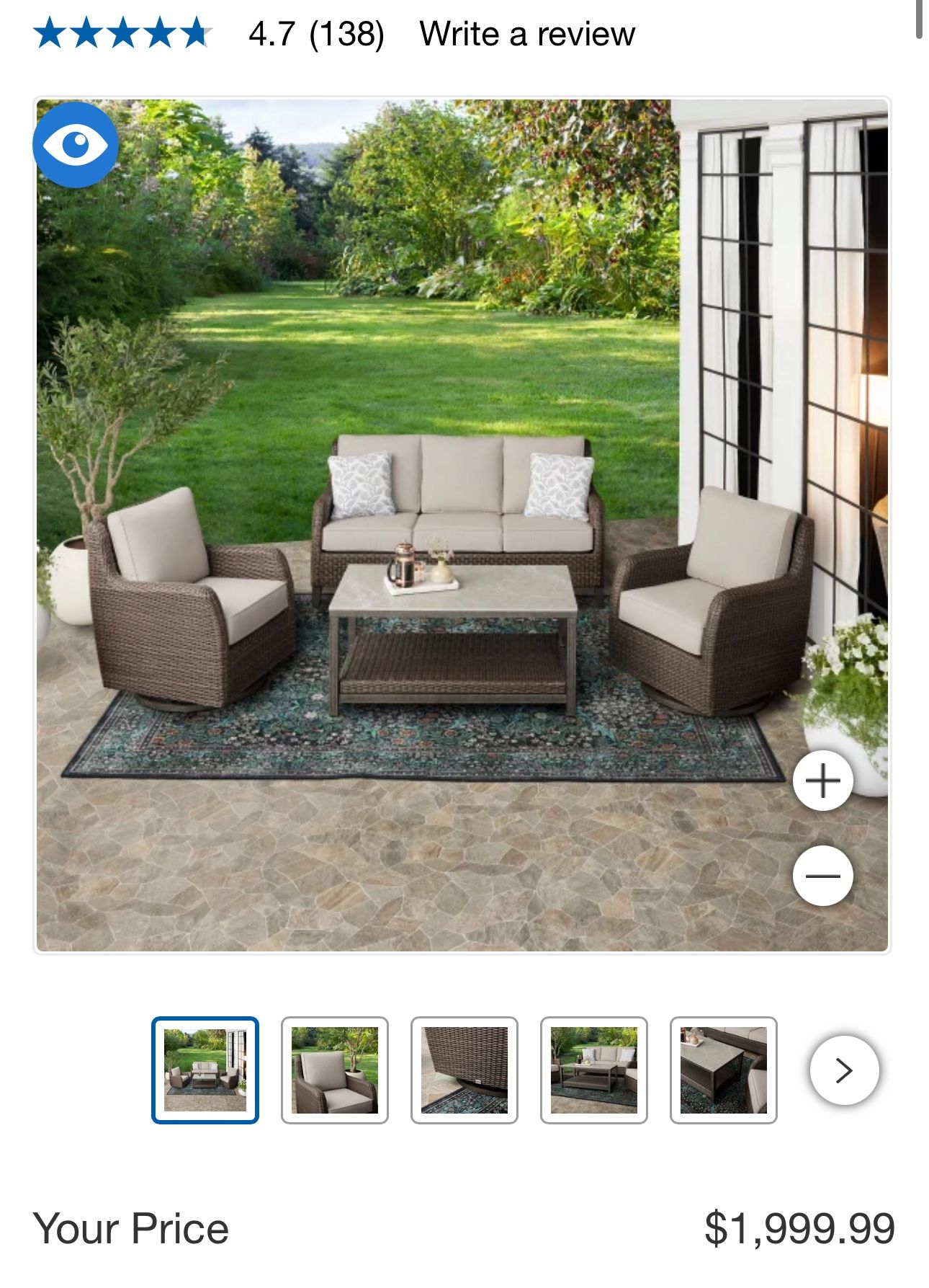 Agio Oakland 4-piece Outdoor Patio Seating Set