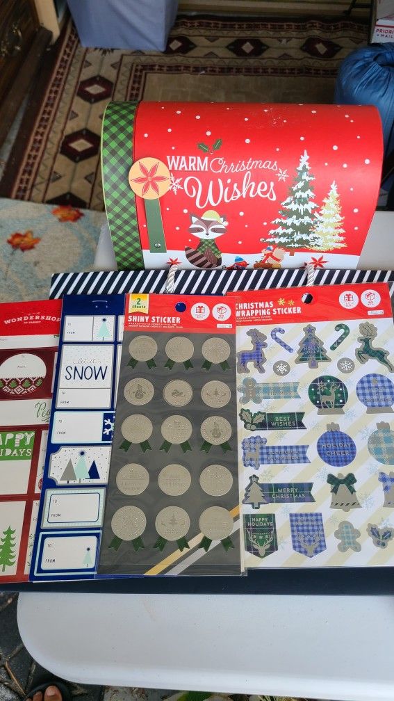 Large Box Of Assorted Christmas Wrapping Bags Boxes And Labels