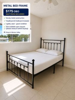 Metal bedframe + MATTRESS INCLUDED