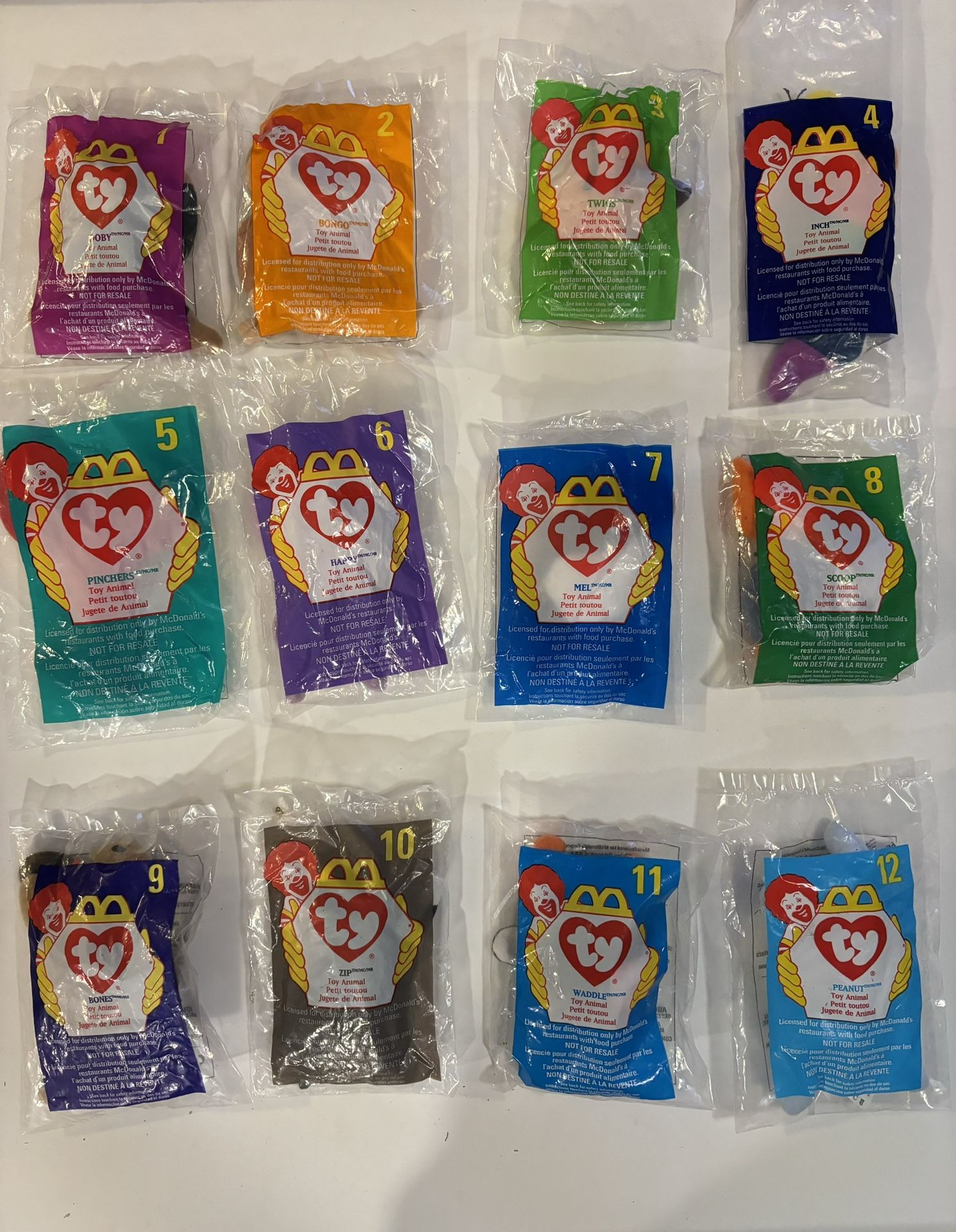 McDonald’s 1900s Ty Beanie Babys Collectibles Set 1-12