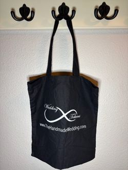 NEW Black Tote Bag With Advertisement