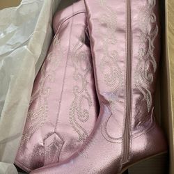 Pink Metallic Cowboy Boots 