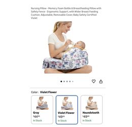 Brand new Nursing Pillow - Memory Foam Bottle & Breastfeeding Pillow with Safety Fence - Ergonomic Support, with Wider Breast Feeding Cushion, Adjusta