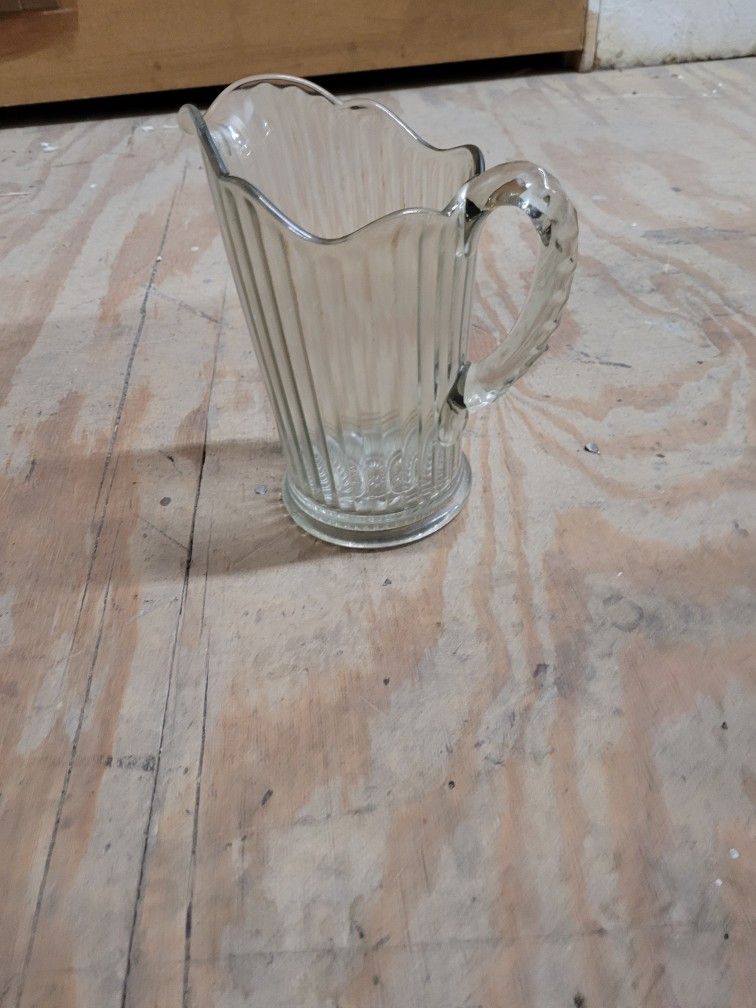Antique Small Clear Glass Pitcher