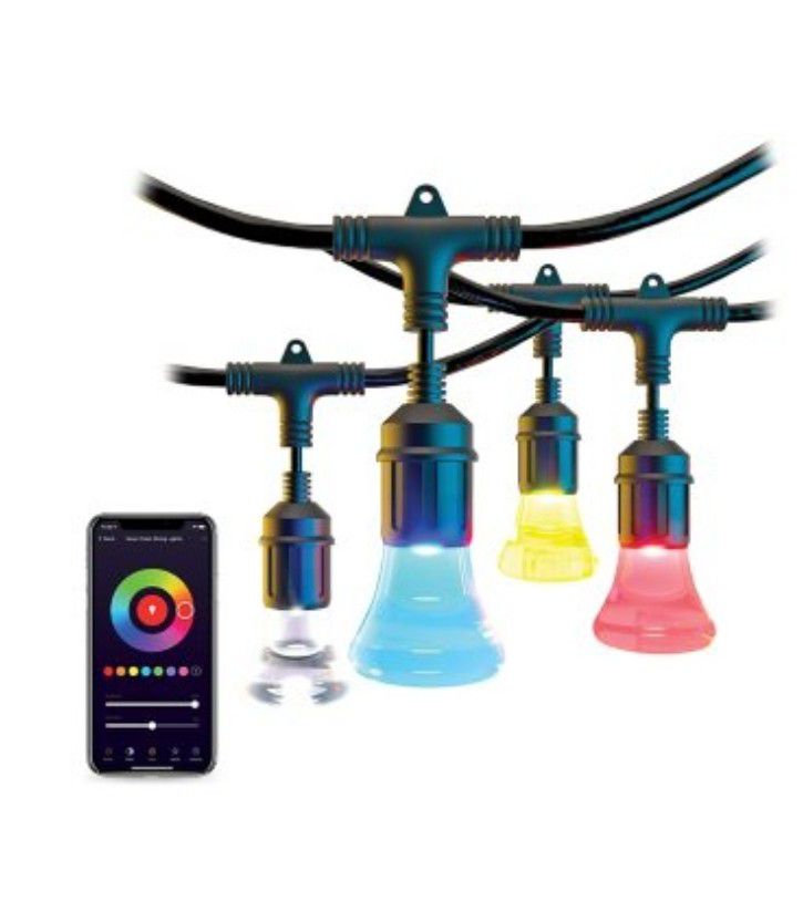 atomi smart  48-ft 48-Light Plastic Plug Color Changing Indoor/Outdoor LED Globe String Lights Wi-fi Compatibility