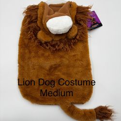 New  Brown Lion Dog Costume Halloween Size Medium Adjustable
