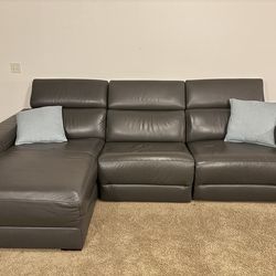 Macy's - Nevio 115" 3-pc Leather Sectional Sofa