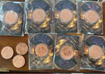 10 x 1 ounce copper coins - 1 ounce AVDP fine copper rounds