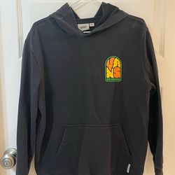 Size XL (S/M fit) Vans Off The Wall Black Pull On Hoodie with Pockets