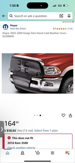 Ram Cold Weather Cover