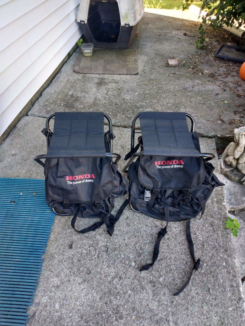 Two Camping Backpack Chairs