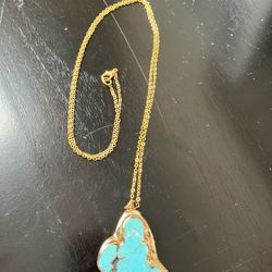 Raw Turquoise Long Necklace