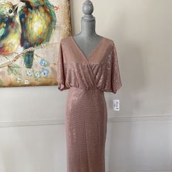 BRAND NEW ALEX B NITES WOMAN FORMAL SEQUINS ROSES GOLD DRESS SIZE 20W NWT