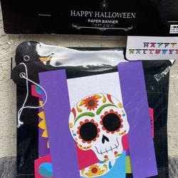 Halloween Banner With Sugar Skulls 7.6ft
