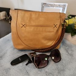 GENUINE LEATHER YELLOW HOBO SHOULDER BAG THE SAK
