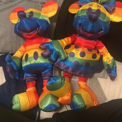 Rainbow Minnie and Mickey Mouse