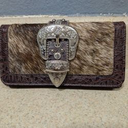 Genuine Leather Cowhide Wallet By BHW See Pics 