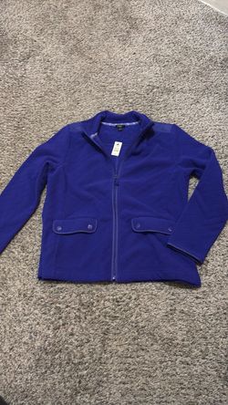 Purple Full-Zip Textured Jacket with Pockets