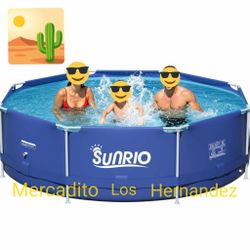 Sunrio Swimming Pool Metal Frame 10ft +Pump&Filter