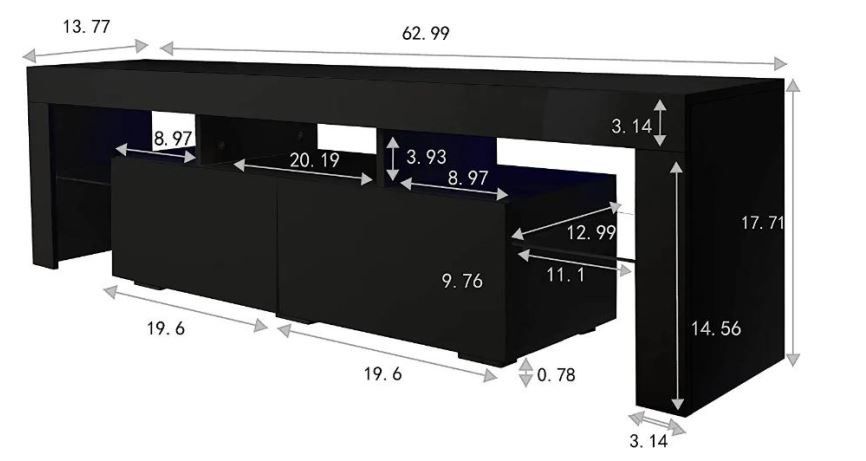 Brand New Tv stand With LED Lights 75inch TV