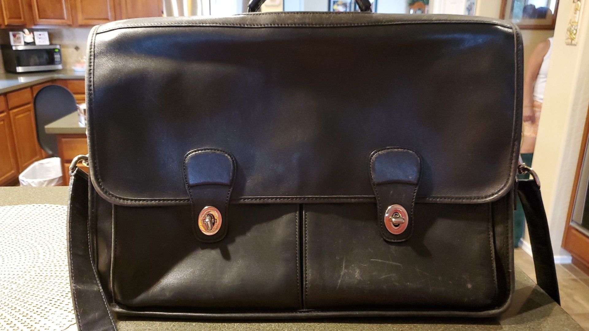 Coach computer/messenger leather bag