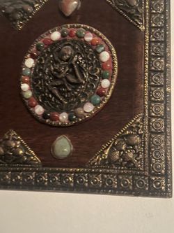 Decorative Hindu Deity Wall Plaque with Gemstones