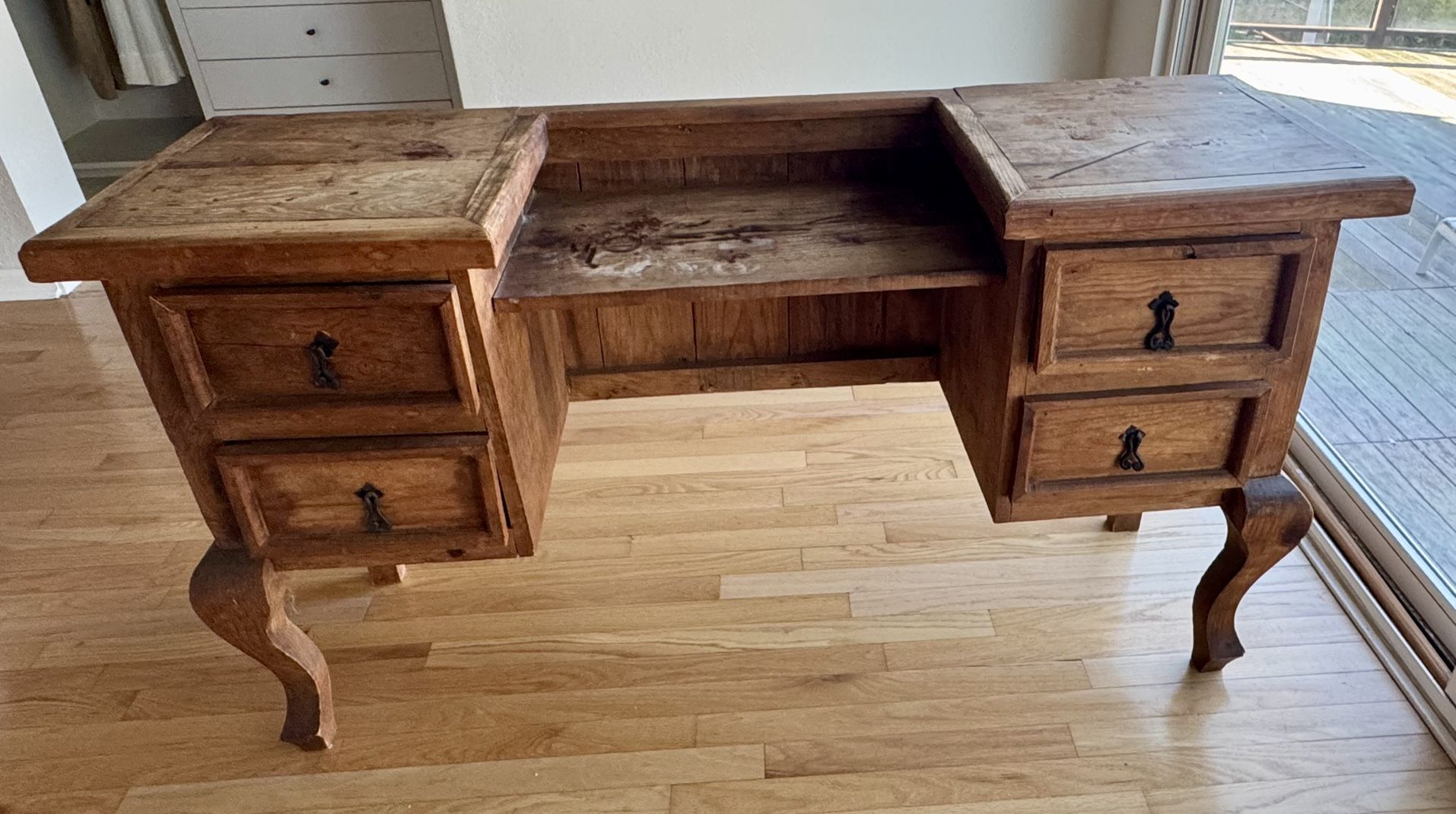 Vintage solid wood, desk or vanity or Chest of drawers